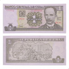 Cédula P#128 1 Peso 2017 Série GN Cuba América FE
