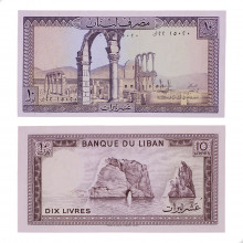 Cédula P#63f 10 Livres 1986 Líbano Ásia SOB/FE