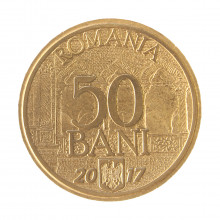 Moeda KM#362 50 Bani 2017 SOB/FC Romênia Europa União Europeia Latão R Níquel Ø23,75mm 6,1gr.