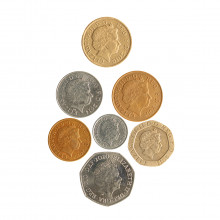 Set 7 Moedas Escudo Britânico Reino Unido Europa