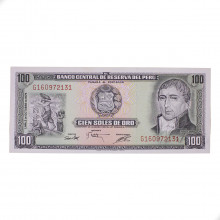 Cédula P#108 100 Soles de Oro 1975 Peru América FE