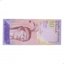 Cédula P#90e 10 Bolivars 2014 Venezuela América FE
