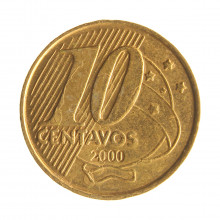 Moeda V-493 10 Centavos 2000  SOB   Aço R Bronze  Ø20mm 4,8gr.
