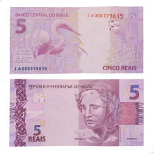 Cédula RL5.029 5 Reais JA 2022 FE Paulo Roberto Nunes Guedes / Roberto Campos Neto