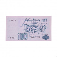 Cédula P#137 100 Dinars 1992 Argélia África FE