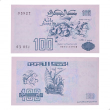 Cédula P#137 100 Dinars 1992 Argélia África FE