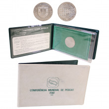 Blister Moeda 250 Escudos 1984 FC Portugal Europa FAO - Conferência Mundial das Pescas Ø37mm 23g.