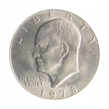 Moeda KM#203 One Dollar Eisenhower 1978 D MBC/SOB USA América Cobre R Cobre Níquel Ø38,1mm 22,68gr.