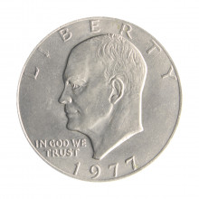 Moeda KM#203 One Dollar Eisenhower 1977 SOB USA América Cobre R Cobre Níquel Ø38,1mm 22,68gr.