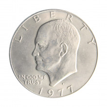 Moeda KM#203 One Dollar Eisenhower 1977 D SOB/FC USA América Cobre R Cobre Níquel Ø38,1mm 22,68gr.