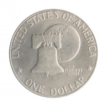 Moeda KM#206 One Dollar Eisenhower Bicentenário da Independência 1976 SOB USA América Cobre R Cobre Níquel Ø38,1mm 22,68