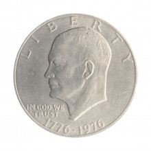 Moeda KM#206 One Dollar Eisenhower Bicentenário da Independência 1976 SOB USA América Cobre R Cobre Níquel Ø38,1mm 22,68