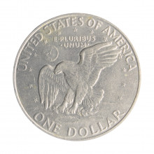 Moeda KM#203 One Dollar Eisenhower 1972 MBC+ USA América Cobre R Cobre Níquel Ø38,1mm 22,68gr.