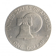 Moeda KM#206 One Dollar Eisenhower Bicentenário da Independência 1976 D MBC+ USA América Cobre R Cobre Níquel Ø38,1mm 22
