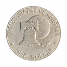 Moeda KM#206 One Dollar Eisenhower Bicentenário da Independência 1976 D MBC USA América Cobre R Cobre Níquel Ø38,1mm 22,