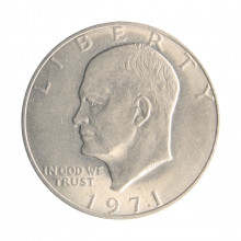 Moeda KM#203 One Dollar Eisenhower 1971 SOB USA América Cobre R Cobre Níquel Ø38,1mm 22,68gr.
