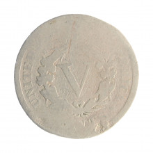 Moeda KM#112 Five Cents Liberty 1907 UTG USA América Cobre R Níquel Ø21,2mm 5gr.