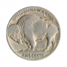Moeda KM#134 Five Cents Bufalo Nickel 1926 MBC USA América Cobre R Níquel Ø21,2mm 5gr.