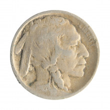 Moeda KM#134 Five Cents Bufalo Nickel BC/MBC USA América Cobre R Níquel Ø21,2mm 5gr.
