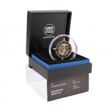 Estojo Moeda KM#2851 2 Euros 2020 FC França Europa  Investigação médica PROOF Bimetálico Ø25,75mm 8,5gr.