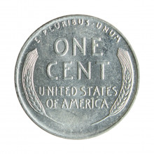 Moeda KM#132a One Cent Lincoln Espiga de Trigo 1943 SOB USA América Aço R Zinco Ø19mm 2,7gr.