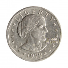 Moeda KM#207 One Dollar Susan B. Anthony 1979 P MBC+ USA América Cobre R Cobre Níquel Ø26,5mm 8,1gr.