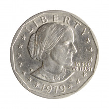 Moeda KM#207 One Dollar Susan B. Anthony 1979 D MBC+ USA América Cobre R Cobre Níquel Ø26,5mm 8,1gr.