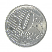 Moeda 50 Centavos 2025 FC Aço Inoxidável Ø23mm 7,8gr.