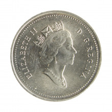 Moeda KM#182 5 Cents 1998 FC Canadá América Rainha Elizabeth Cobre R Níquel Ø21,2mm 4,6gr.
