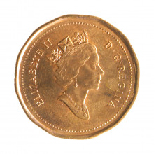 Moeda KM#181 1 Cent 1996 SOB Canadá América Rainha Elizabeth Bronze Ø19,1mm 2,5gr.
