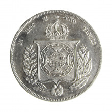 Moeda P-608A 1000 Réis 1860 MBC+  Prata 917 Ø30mm 12,75gr.*
