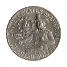 Moeda KM#204 Quarter Dollar Washington 200º Aniversário da Declaração de Independência dos Estados Unidos 1976 MBC+ USA