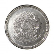 Moeda V-396 1 Cruzado 1987 SOB/FC Aço Inoxidável Ø23mm 4,4gr.