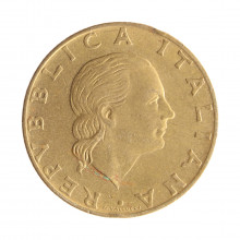 Moeda KM#135 200 Lire 1990 R MBC Itália Europa 100º Aniversário da IV Seção do Conselho de Estado Bronzital Ø24mm 5gr.