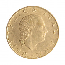 Moeda KM#164 200 Lire 1994 R MBC+ Itália Europa 180º aniversário da fundação do Braço dos Carabineiros Bronzital Ø24mm 5