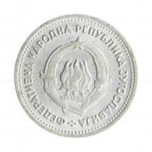 Moeda KM#30 1 Dinar 1953 SOB Iugoslávia Europa Alumínio Ø19,8mm 0,9gr.
