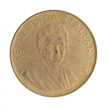 Moeda KM#107 200 Lire 1980 R MBC Itália Europa FAO Bronzital Ø24mm 5gr.