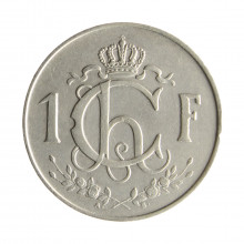Moeda KM#46.3 1 Franc 1964 SOB Luxemburgo Europa Cobre R Níquel Ø21mm 4gr.