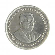 Moeda KM#53 20 Cents 1996 SOB/FC Ilhas Maurício África Aço R Níquel Ø19mm 3gr.