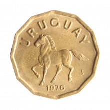 Moeda KM#66 10 Centésimos 1976 So SOB Uruguai América Bronze Alumínio Ø16mm 3gr.