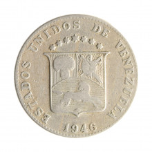 Moeda Y#30a 12½ Centimos 1946 MBC Venezuela América Cupro-níquel Ø23mm 5gr.