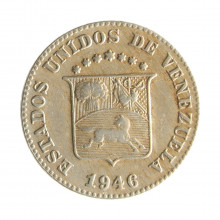Moeda Y#29a 5 Centimos 1946 MBC Venezuela América Cupro-níquel Ø19,1mm 2,4gr.
