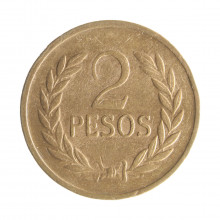 Moeda KM#263 2 Pesos 1977 MBC Colômbia América Cobre R Níquel Ø23,8mm 7,7gr.