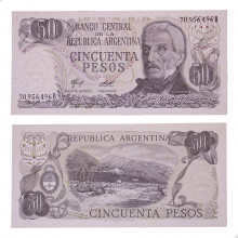 Cédula P#301b.2 50 Pesos 1977 - 1978 Argentina América FE