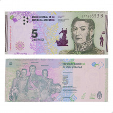 Cédula P#359 5 Pesos 2015 Argentina América FE