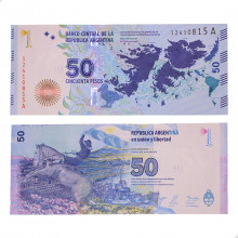 Cédula P#362 50 Pesos 2015 32º Aniversário da Invasão das Ilhas Malvinas (Falklands) Argentina América SOB/FE