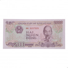 Cédula P#107a 2000 Đồng 1988 Vietna Ásia FE