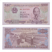 Cédula P#107a 2000 Đồng 1988 Vietna Ásia FE