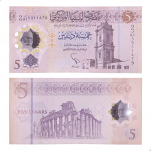 Cédula P#New 5 Dinars 2021 Polímero 17 de fevereiro Revolução Líbia África FE