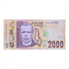 Cédula P#New 2000 Kwacha 2024 Malawi África SOB/FE